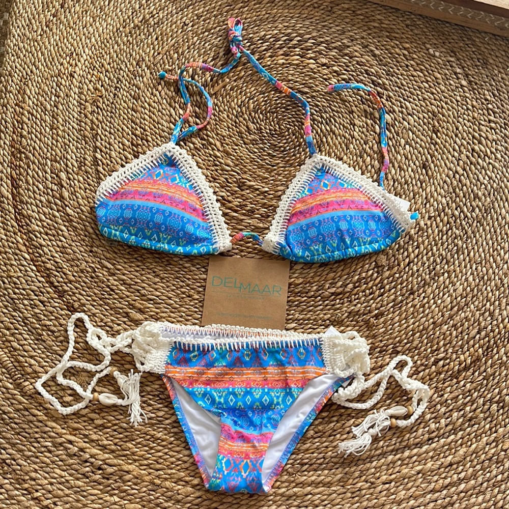 DelMaar Latin Swim Toque d’ Sol Bikini and Bag